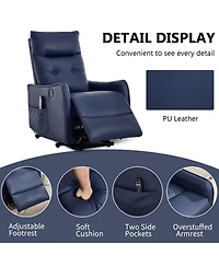 Maison Boucle Pu Leather Lift Chair with Massage & Heat, Power Recliner for Elderly with Usb Port, Remote Control, Heavy Duty Base-Maison Boucle