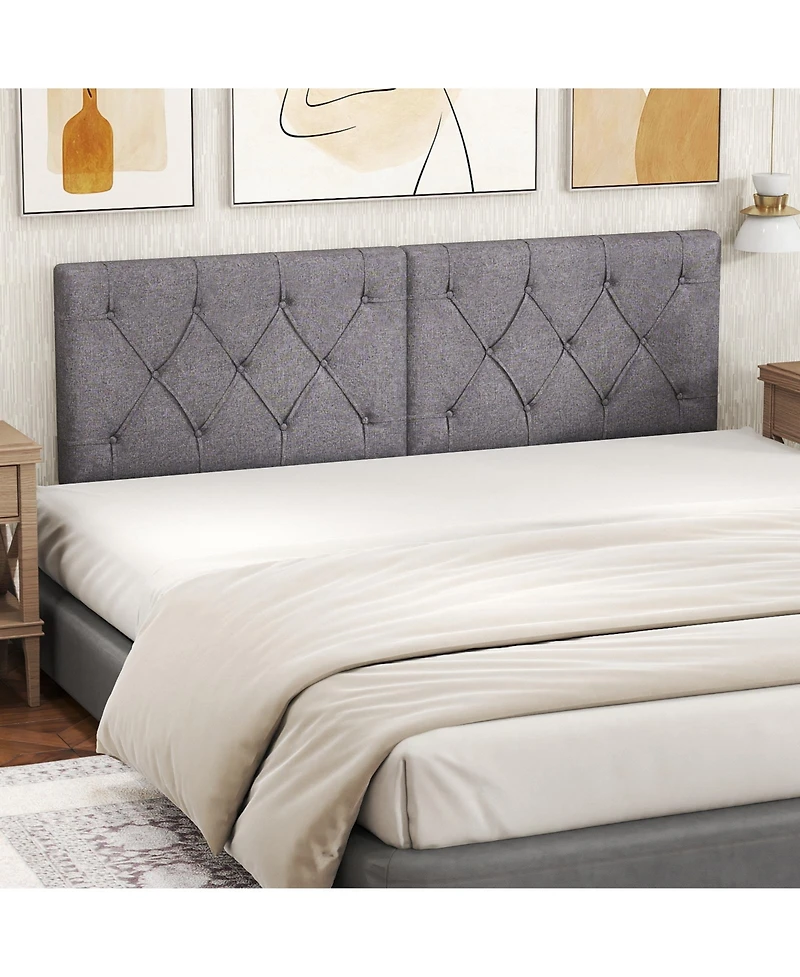 Gouun Fabric Upholstered Twin Size Headboard with Adjustable Height