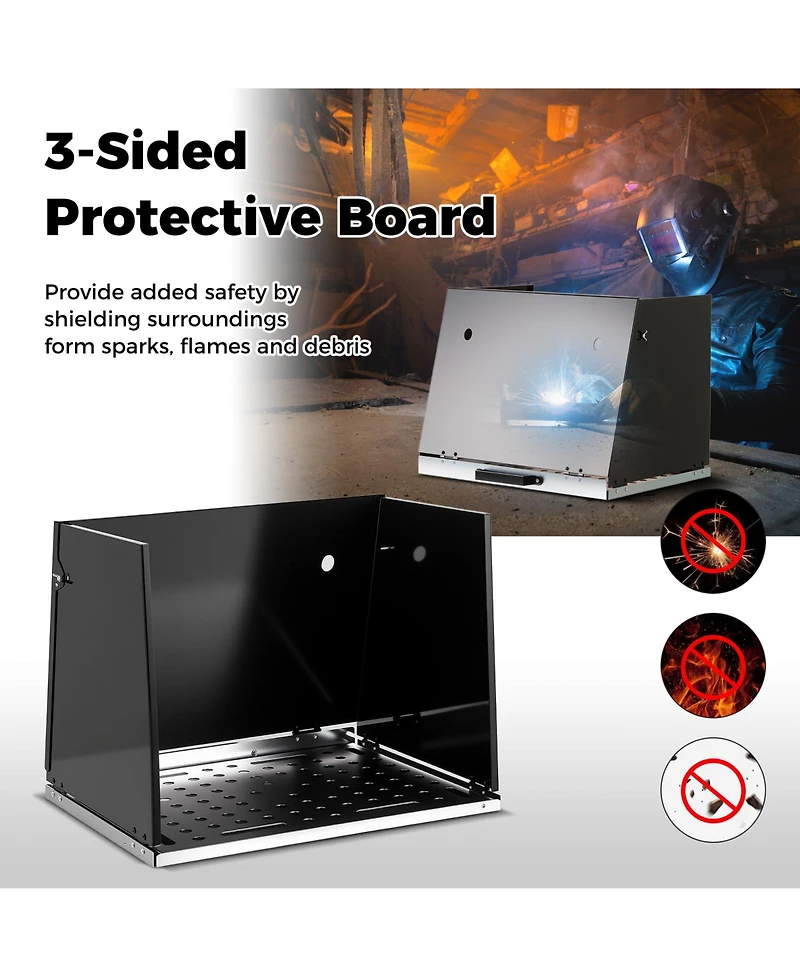 Sugift Folding Welding Table Accessories with Perforated Panel