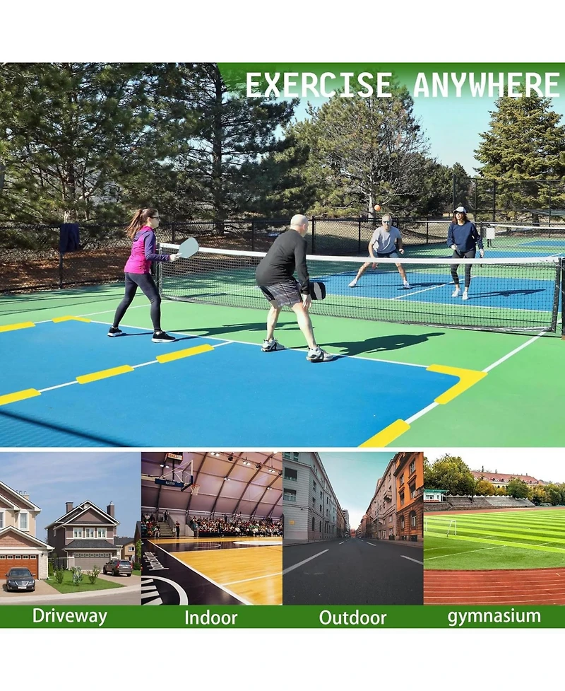 Hikeen Court Lines Marker Kit Anti-Slip and Wind-Resistant Throw Down Markers, Pickleball Net Court for Outdoor Indoor Court