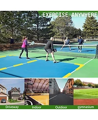 Hikeen Court Lines Marker Kit Anti-Slip and Wind-Resistant Throw Down Markers, Pickleball Net Court for Outdoor Indoor Court