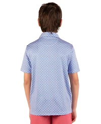 TailorByrd Boys Geo Floral Printed Performance Polo
