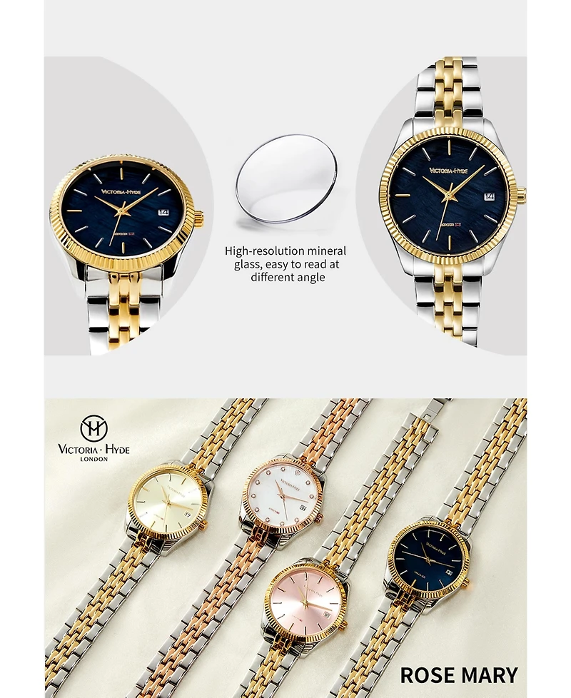 Victoria Hyde London Women's Watch Dial Calendar Stainless Steel Strap Victoria Hyde