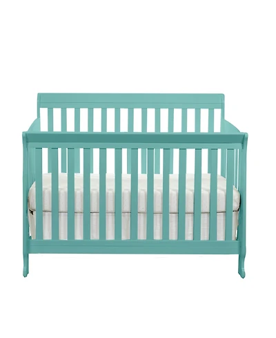 Flynama Turquoise 4in1 Convertible Crib Classic Sleigh Design Safe Finish for Baby Nursery