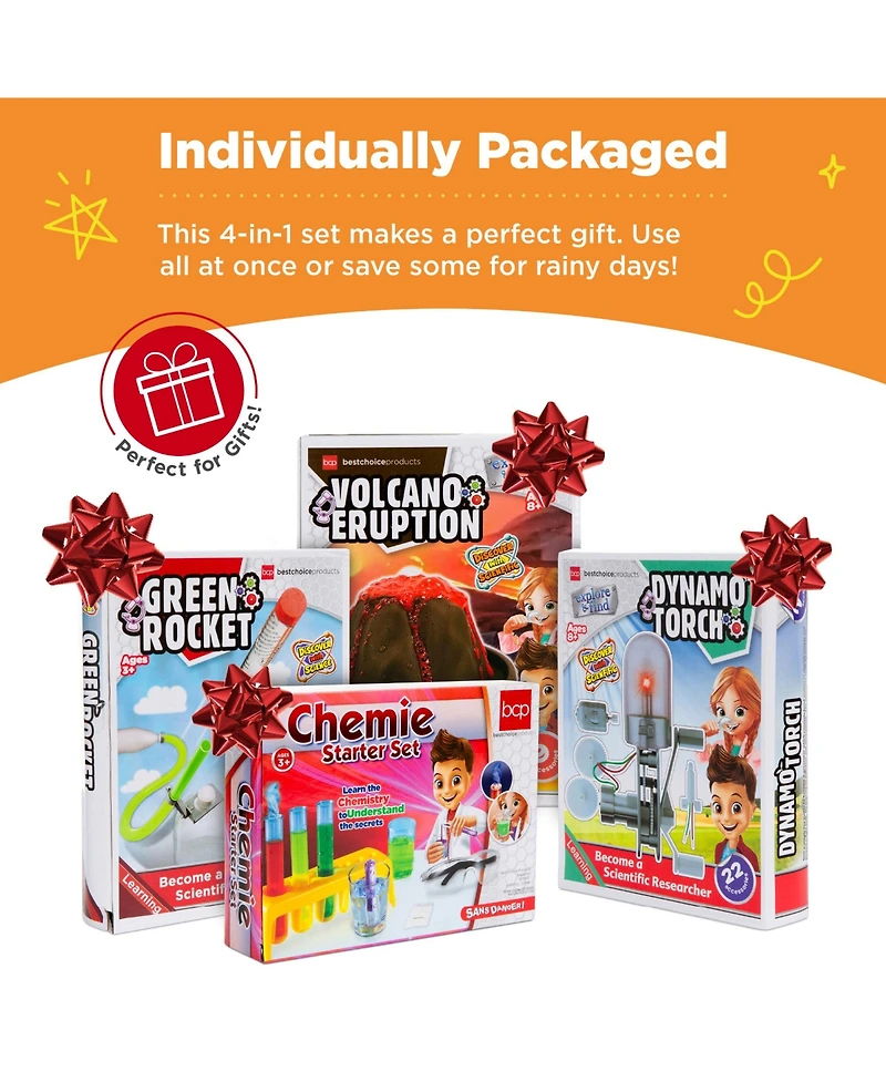 Best Choice Products 4-in-1 Science Project Kit, Stem and Steam Diy Lab Experiments for Kids