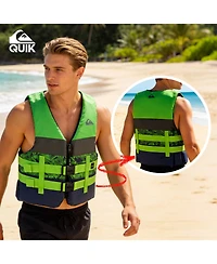 Quiksilver Uscg Approved Adult Life Jacket, Lightweight Epe Foam and Quick-Release Buckles for Fishing Boating Kayaking