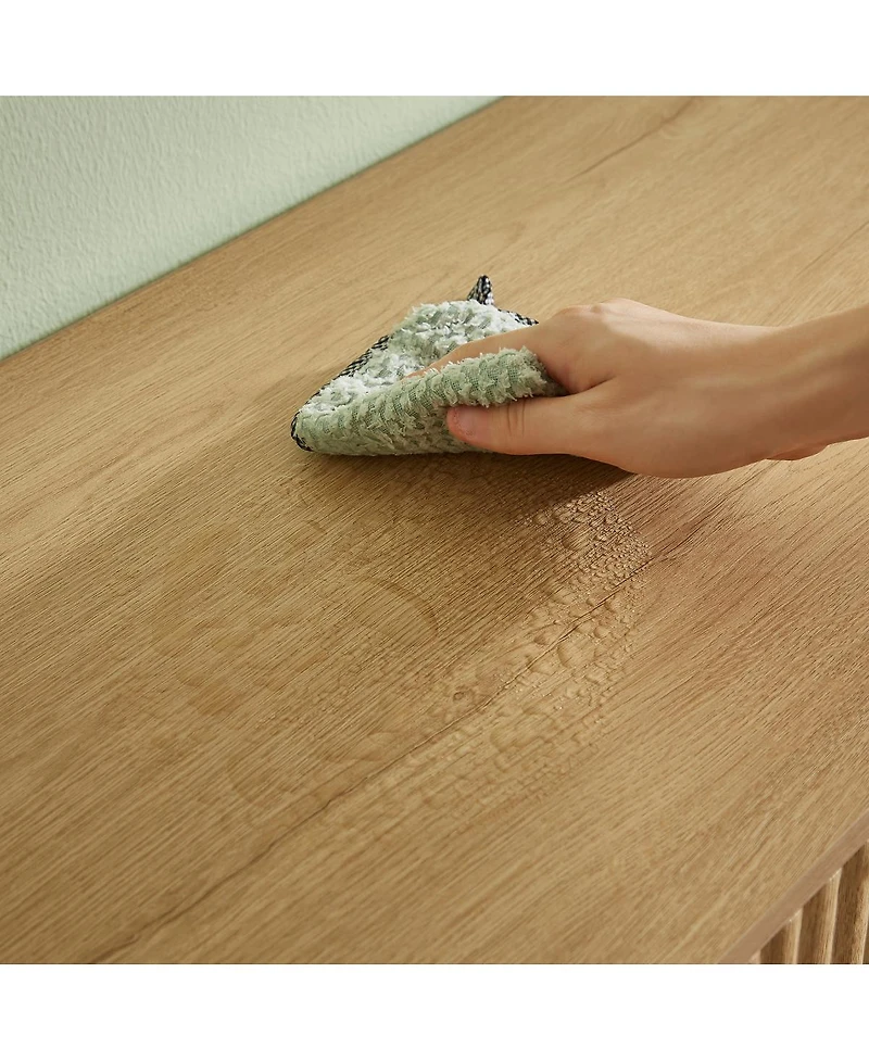 Streamdale Furniture Oak 63 Vertical Stripe Buffet Cabinet/Tv Stand