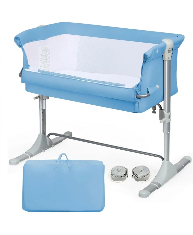 Gouun Portable Baby Bedside Bassinet Sleeper with 4 Adjustable Heights