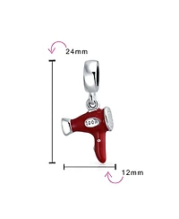 Bling Jewelry Stylists Salon Hair Dryer Dangle Charm Bead Enamel for Bracelet