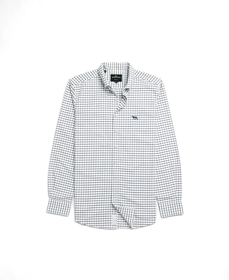 Rodd Gunn Men's Check Oxford 3 Long Sleeve Slim Fit Shirt