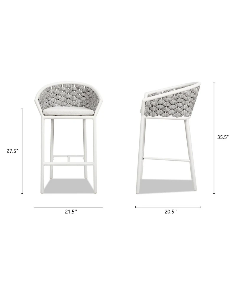 Mondawe Set of 2 Aluminum Outdoor 27.5" Bar Stool