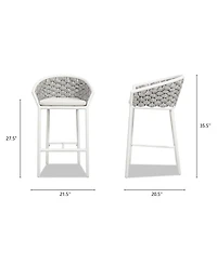 Mondawe Set of 2 Aluminum Outdoor 27.5" Bar Stool