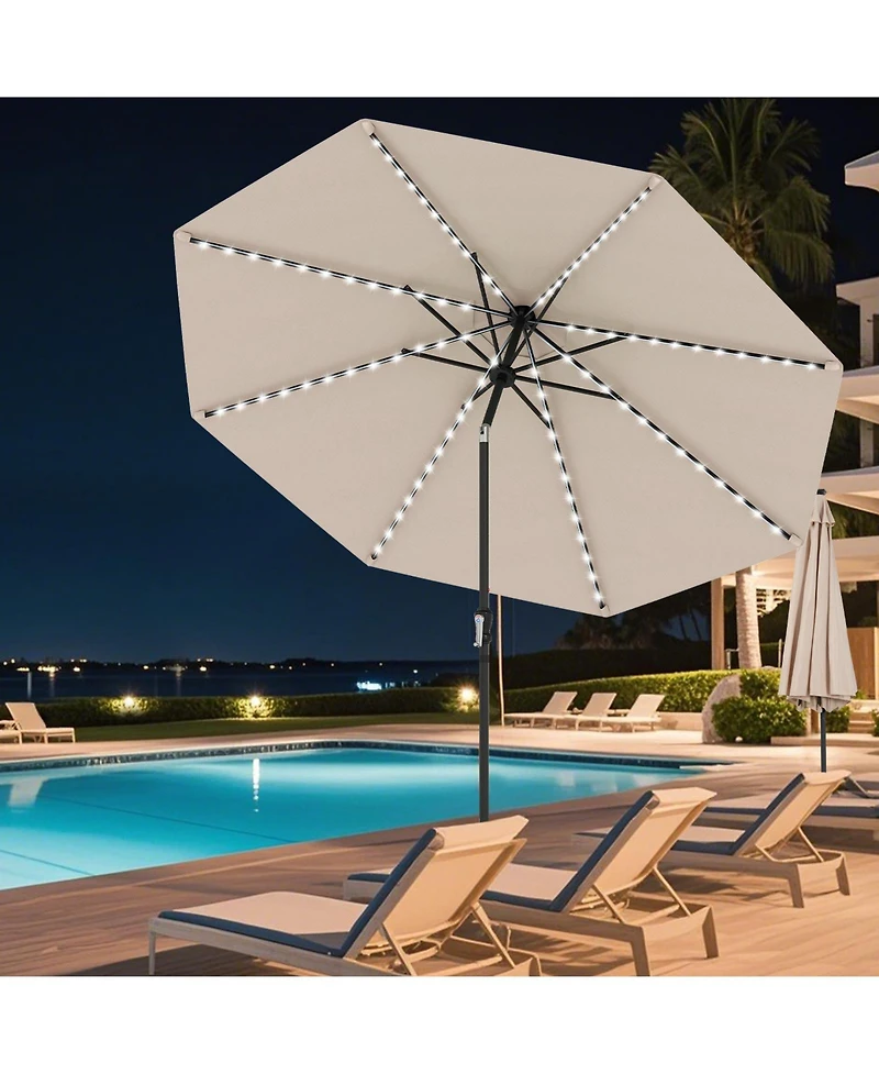 Slickblue Solar Umbrella with Multicolor Led Lights and Tilt