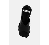 Rag and Co Women's Shosa Genuine Leather Criss-Cross Flats