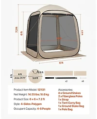 Inolai Pop Up Screen House Tent with Carry Bag for Outdoor Activities