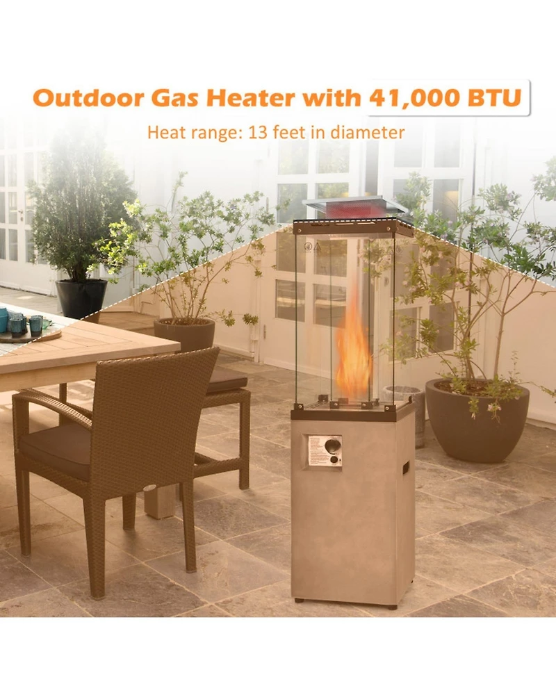 Gouun 41,000 Btu Outdoor Propane Heater with Stainless Steel Burner and Protective Cover