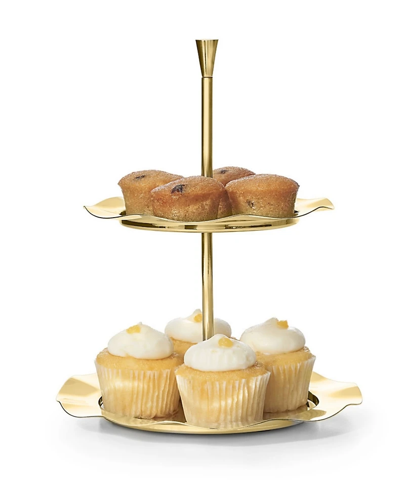 Godinger Lilliput Mirrored 2-Tiered 8.5" Serving Stand