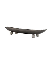 Godinger Temari Hammered Gunmetal Footed 5.62" Oval Platter