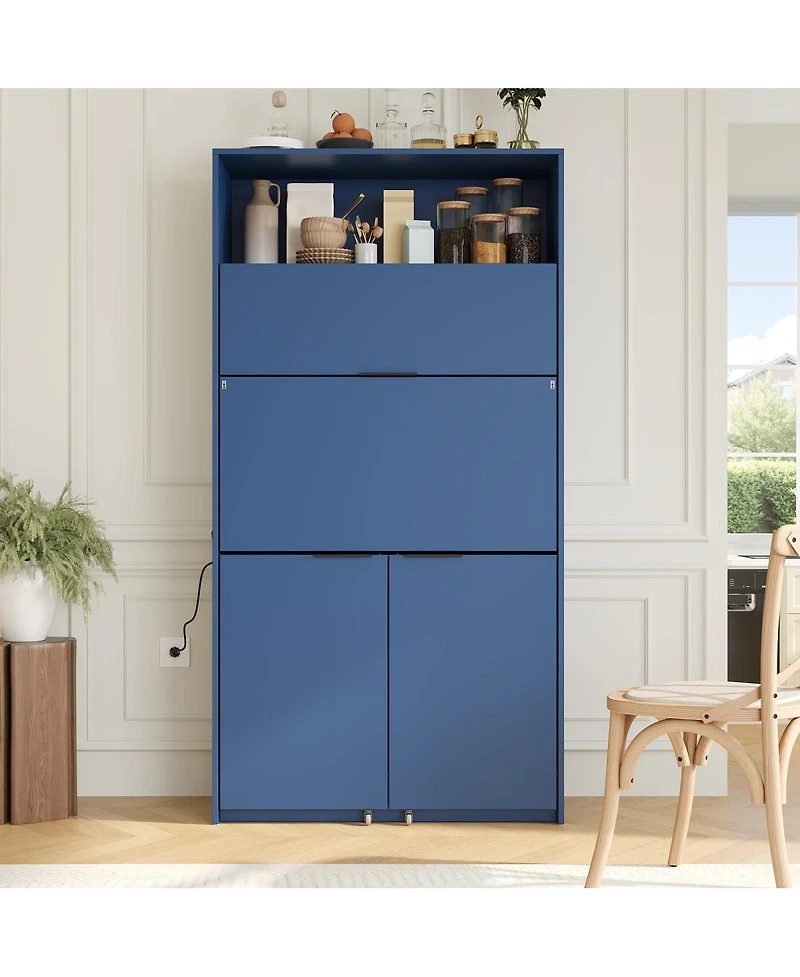 Streamdale Furniture Pantry Buffet with Hutch and Workstation