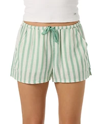 O'Neill Women's Cotton Brenda Stripe Mid-Rise Shorts