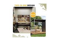 Aecojoy Outdoor Open-Sided Storage Shed Metal Shed