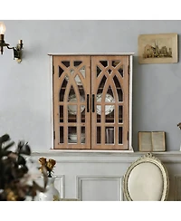 Streamdale Furniture Rustic Farmhouse Wall Cabinet with Cutout Doors