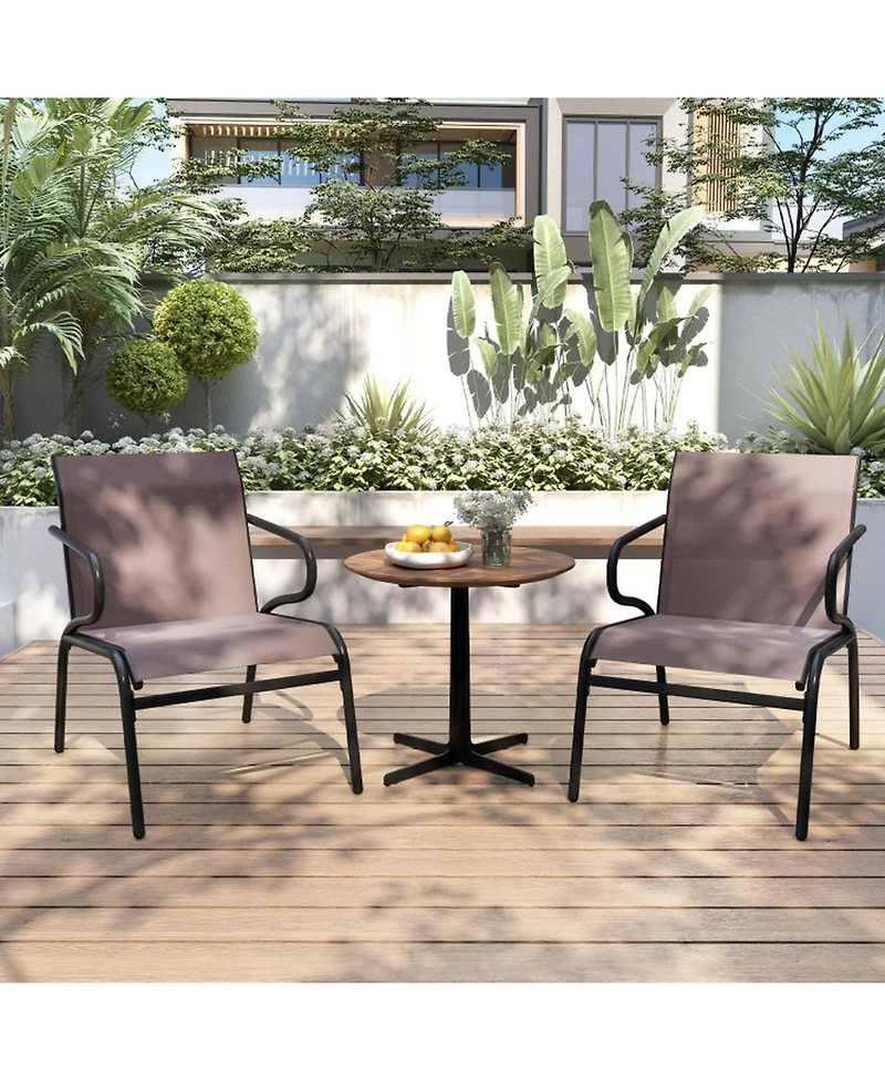 Sugift Modern Patio Chairs Set of 2 with Breathable Fabric for Porch