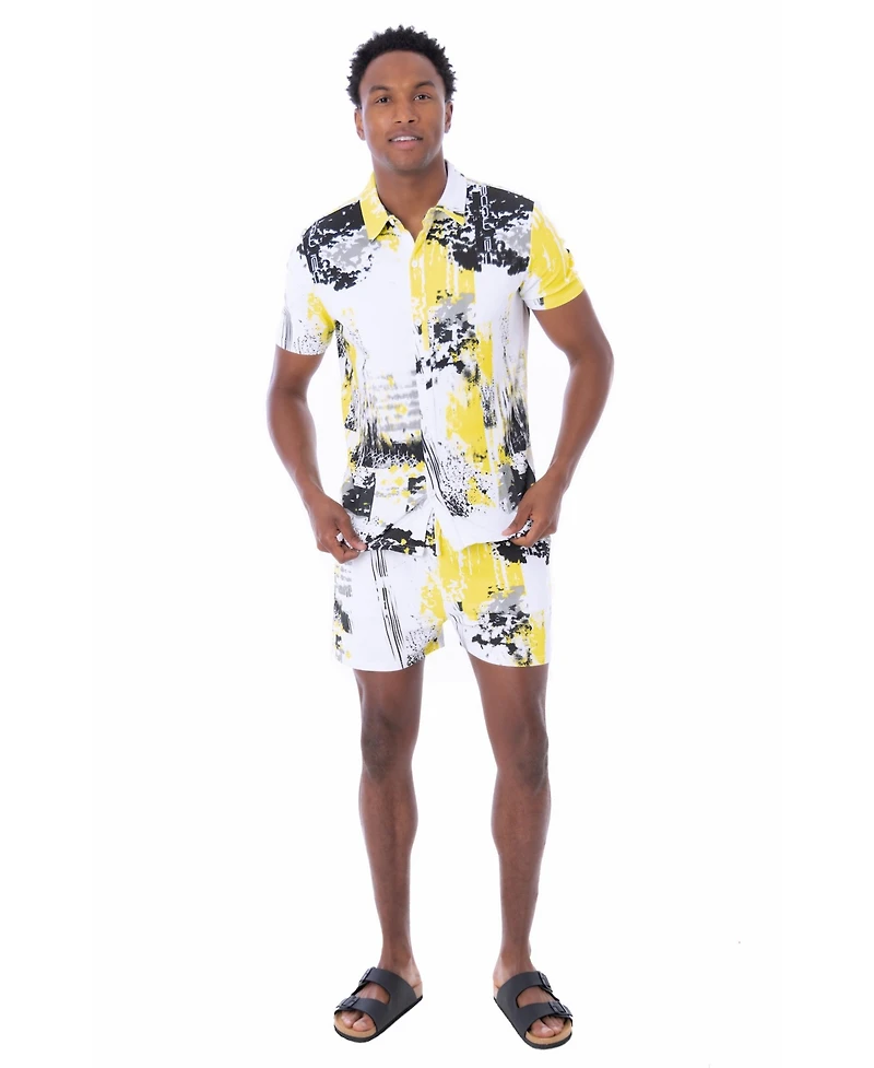 Dai Moda Men's Unity print Pull On Shorts