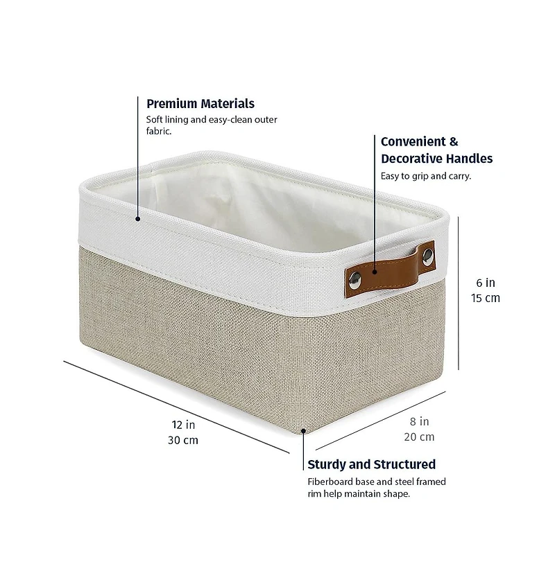 Gnuadz Fabric Storage Baskets Cloth Bins Shelves Organizer Canvas Gift Basket