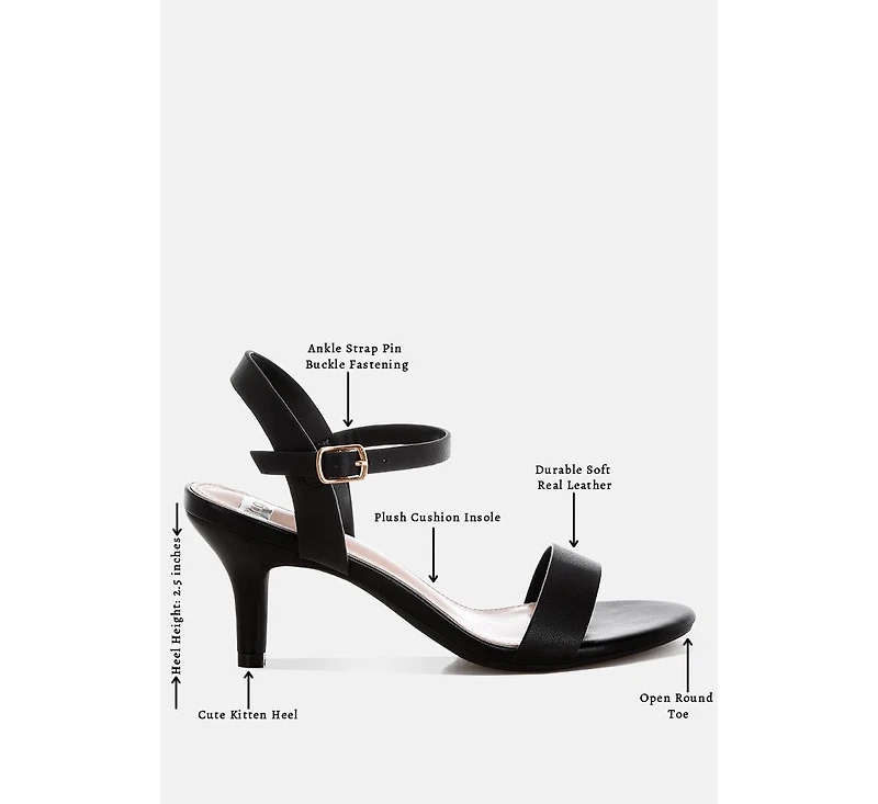 Rag & Co Women's Tomari Pin Buckle Kitten Heel Sandals
