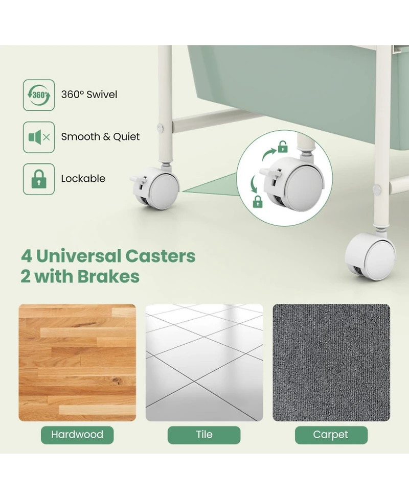 Gouun 12-Drawer Rolling Organizer Cart with 4 Large and 8 Medium Pp Drawers