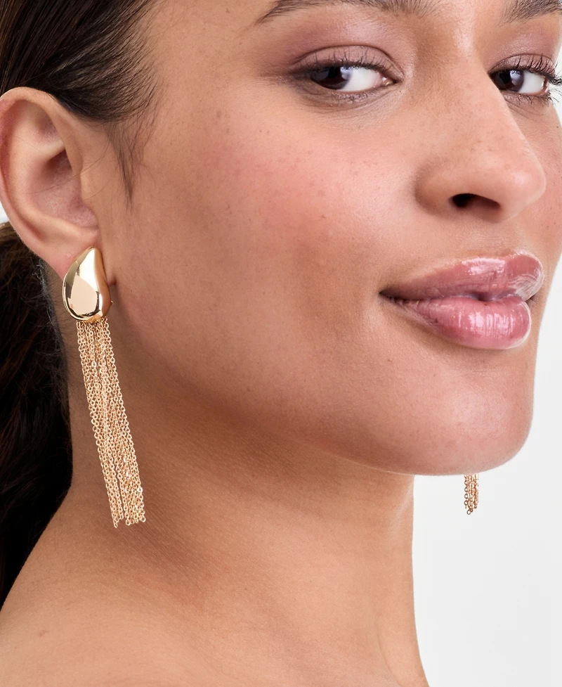 I.n.c. International Concepts Tear-Shape Chain Linear Drop Earrings, Macy's Exclusive