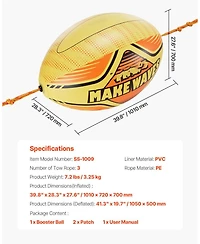 Mecale Towable Tube Booster Ball Thickened Pvc for Water Sports
