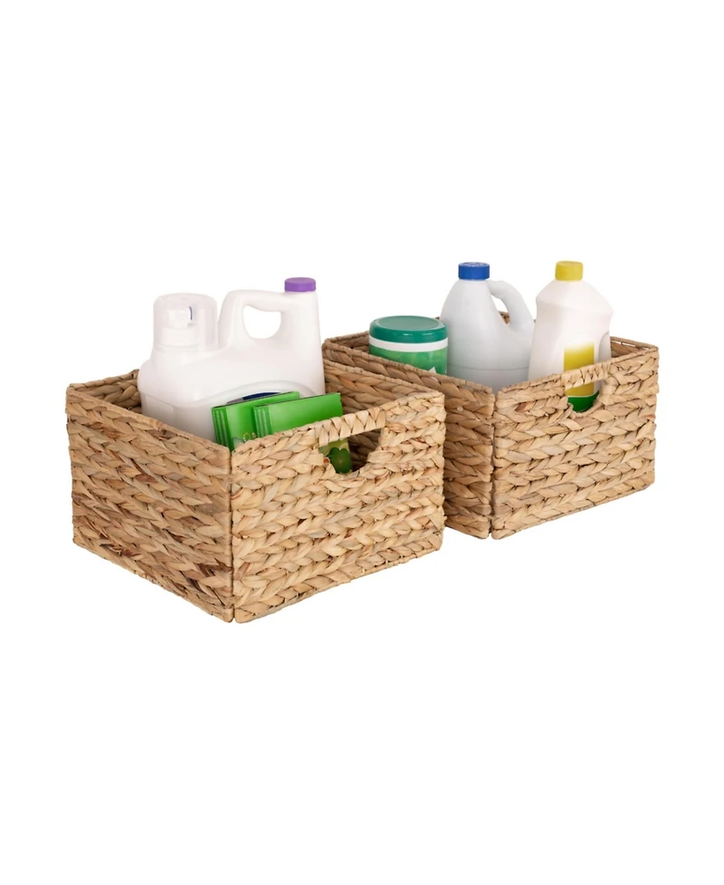 Gnuadz 2-Pack Water Hyacinth Laundry Basket With Handles Gift Basket