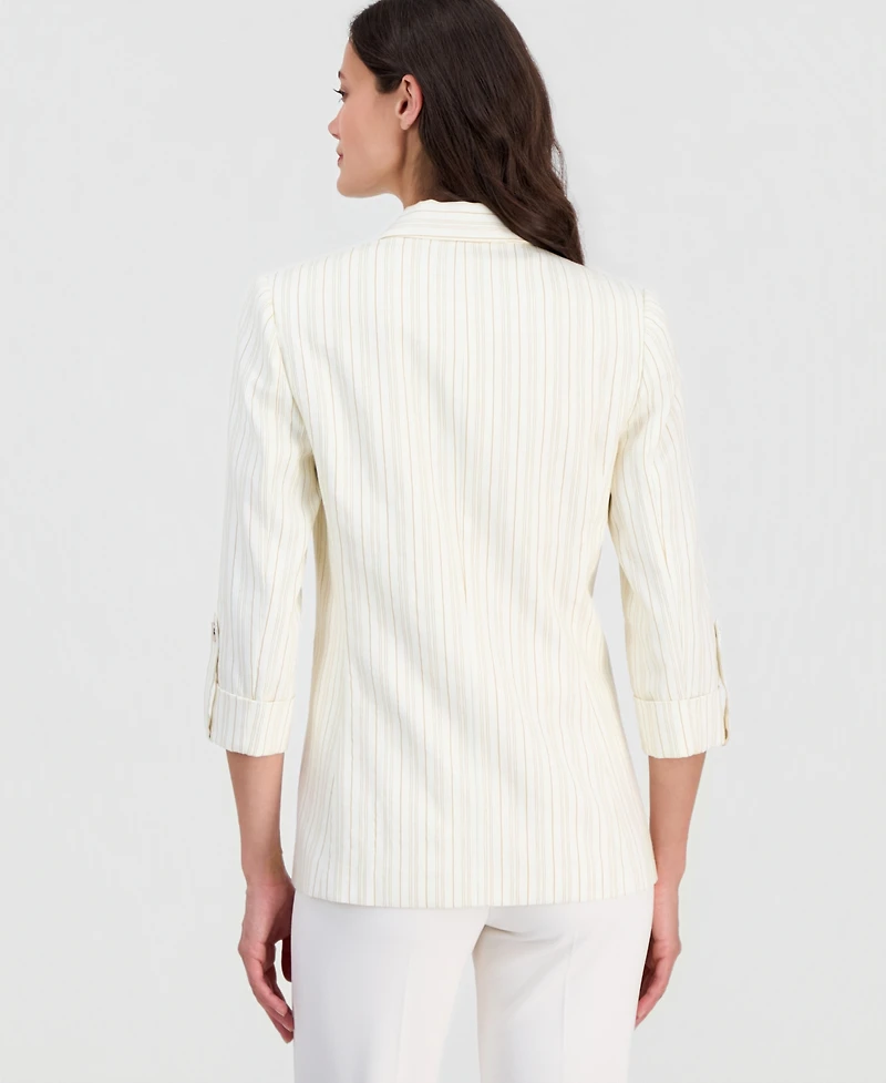 T Tahari Women's Peak-Lapel Long-Sleeve Blazer