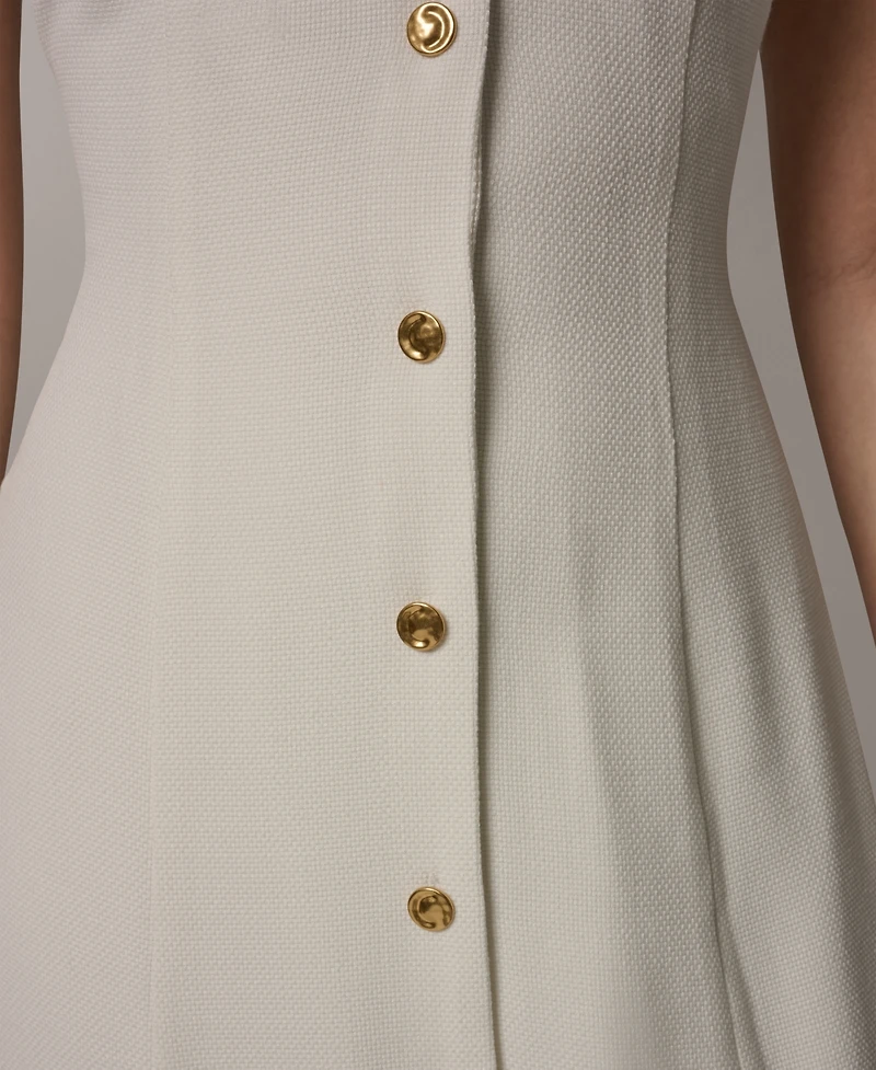 Donna Karan New York Women's Halter A-Line Sleeveless Midi Dress