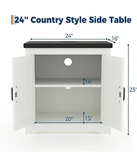 gaomon Farmhouse Bedside Table with Usb Charging Station, 2-Outlet & Usb Port - Sliding Barn Door Nightstand with Storage Cabinet