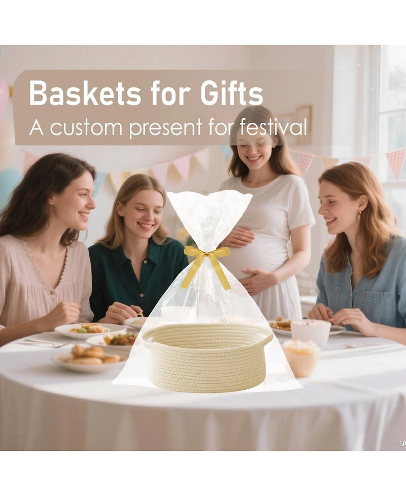 Gnuadz Woven Rope Storage Basket with Handles