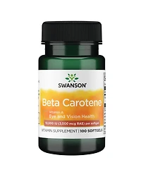 Swanson BetaCarotene (Vitamin A) Skin Eye Immune System Health Antioxidant Support 10000 Iu (3000 mcg) 100 Softgels