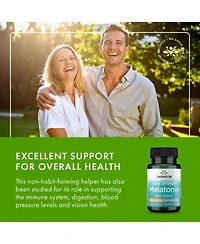 Swanson Triple Strength Melatonin Natural Sleep Support for Disrupted Sleep Cycles (60 Capsules, 10mg Each)