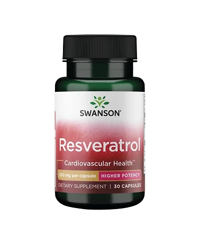 Swanson Resveratrol Higher Potency 250 Milligrams 30 Capsules(1 Pack)