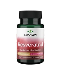 Swanson Resveratrol Higher Potency 250 Milligrams 30 Capsules(1 Pack)