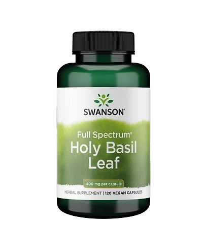 Swanson Holy Basil Leaf (Tulsi) Stress Support and WellBeing Supplement (120 Capsules, 800mg Per Serving)