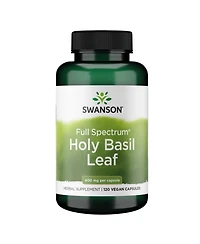 Swanson Holy Basil Leaf (Tulsi) Stress Support and WellBeing Supplement (120 Capsules, 800mg Per Serving)
