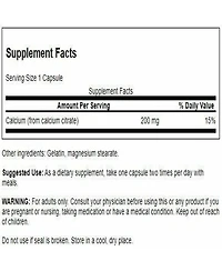 Swanson Calcium Citrate 200 Milligrams 60 Capsules