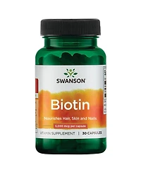 Swanson Biotin B7 Vitamin 5000 mcg 30 Capsules