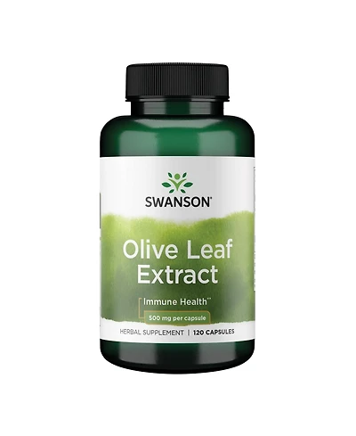Swanson Olive Leaf Extract Capsules with 20% Oleuropein (120 Capsules, 500mg Each)