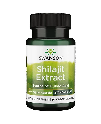 Swanson Shilajit Extract Herbal Supplement Promoting Cell Growth Support Natural Formula for Overall Wellness (400 Milligrams 60 Veg Capsules)