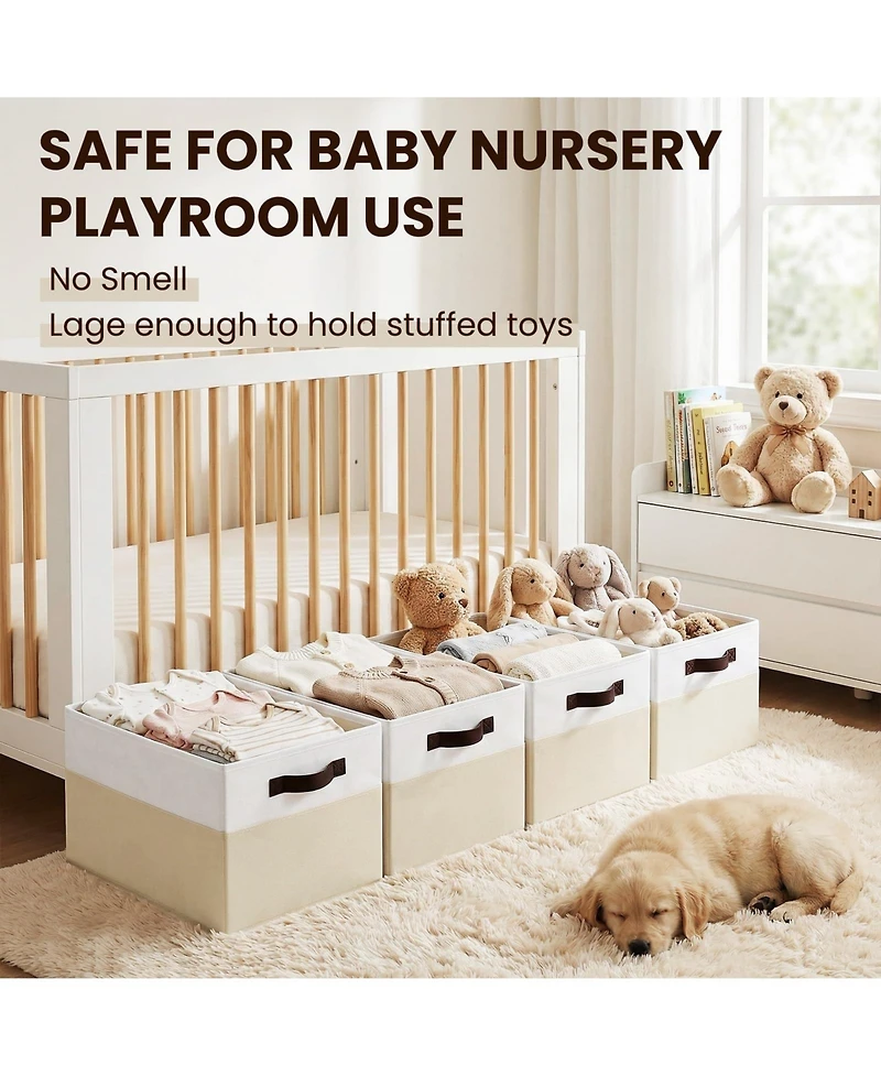 Gnuadz Fabric Collapsible Storage Baskets With Handles Gift Basket