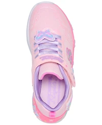 Skechers Little Girls' S-Lights: Butterfly Bliss Light-Up Fastening Strap Casual Sneakers from Finish Line